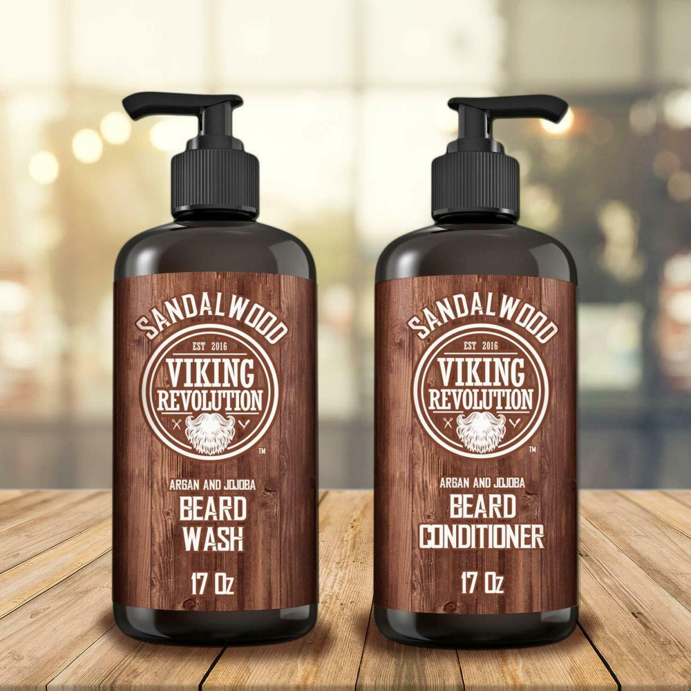 - Beard Wash & Beard Conditioner - Beard Shampoo & Beard Oil - Sandalwood, 34 Oz