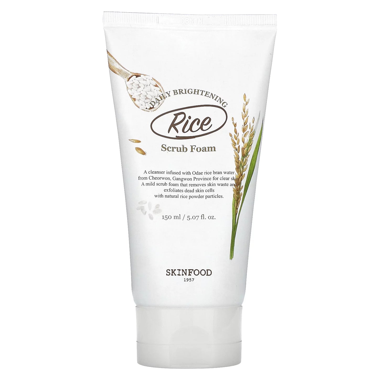 Rice Daily Brightening Scrub Foam, 5.07 Fl Oz (150 Ml)