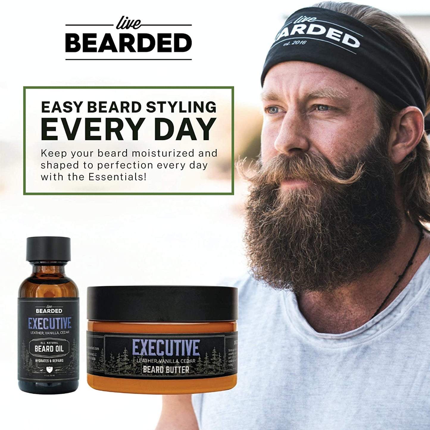 : Beard Oil and Beard Butter Grooming Kit - Straight up - All-Natural Ingredients with Shea Butter, Argan Oil, Jojoba Oil and More - Beard Growth Support - Made in the USA