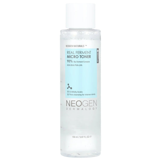 DERMALOGY Real Ferment Micro Collection - with Naturally Fermented Ingredients (Rice) & Hyaluronic Acid for Hydrated, Brightened and Healthy Skin (Micro Toner 5.07 Fl Oz (150 Ml))