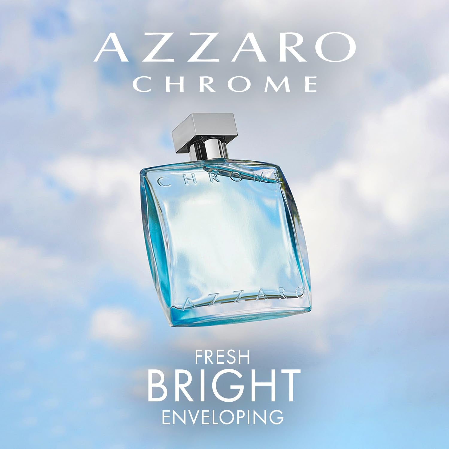 Chrome Eau De Toilette - Fresh Aquatic Mens Cologne - Citrus, Woody, Musky Fragrance -Fresh Notes of Bergamot - Everyday Wear - Classic Summer Beach Scent - Luxury Perfumes for Men