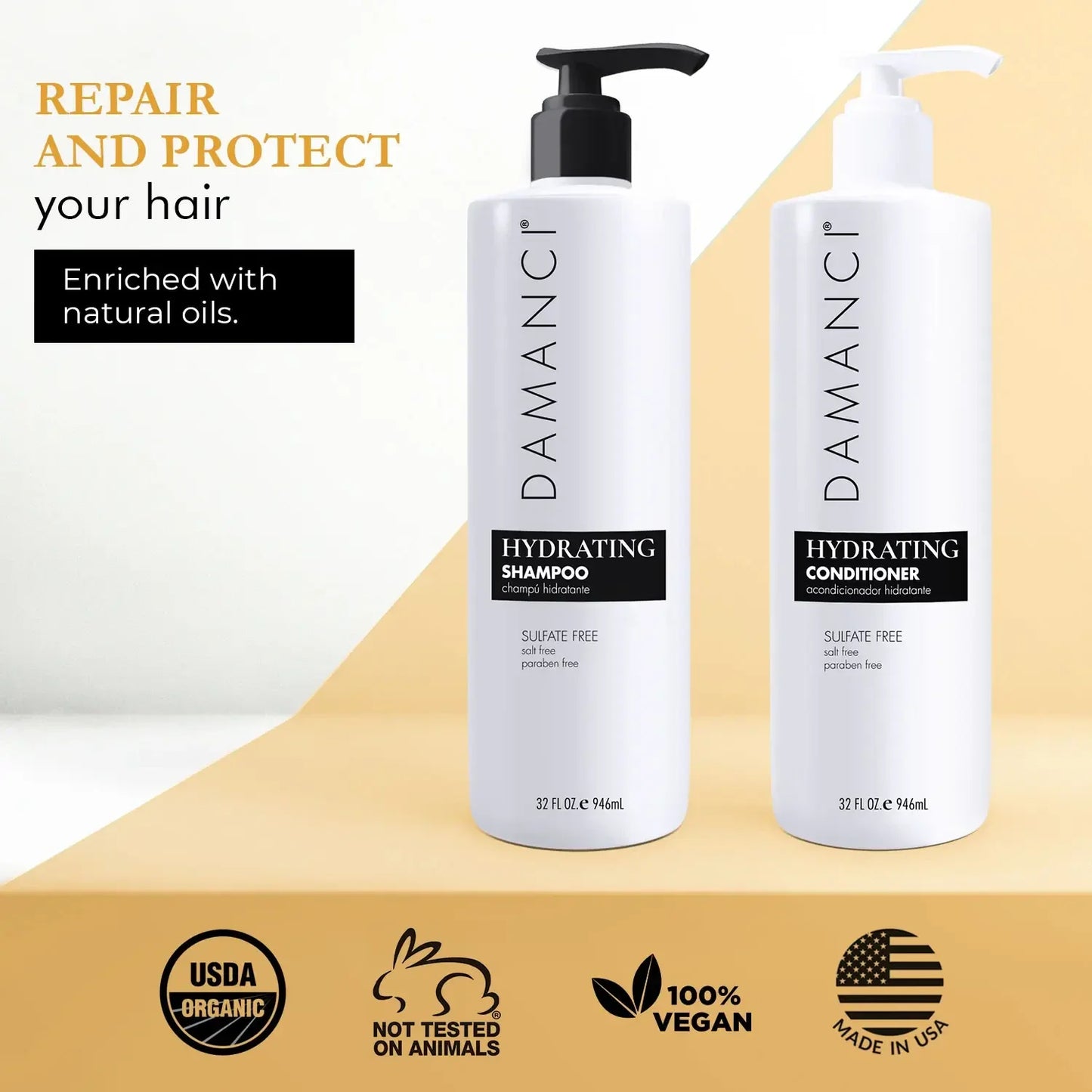 Damanci, Hydrating Shampoo & Conditioner