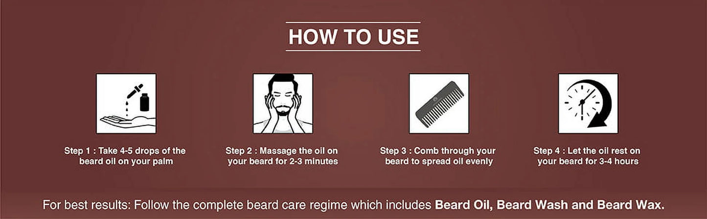 Beard Growth Oil for Men with Argan & Geranium for Faster Growth